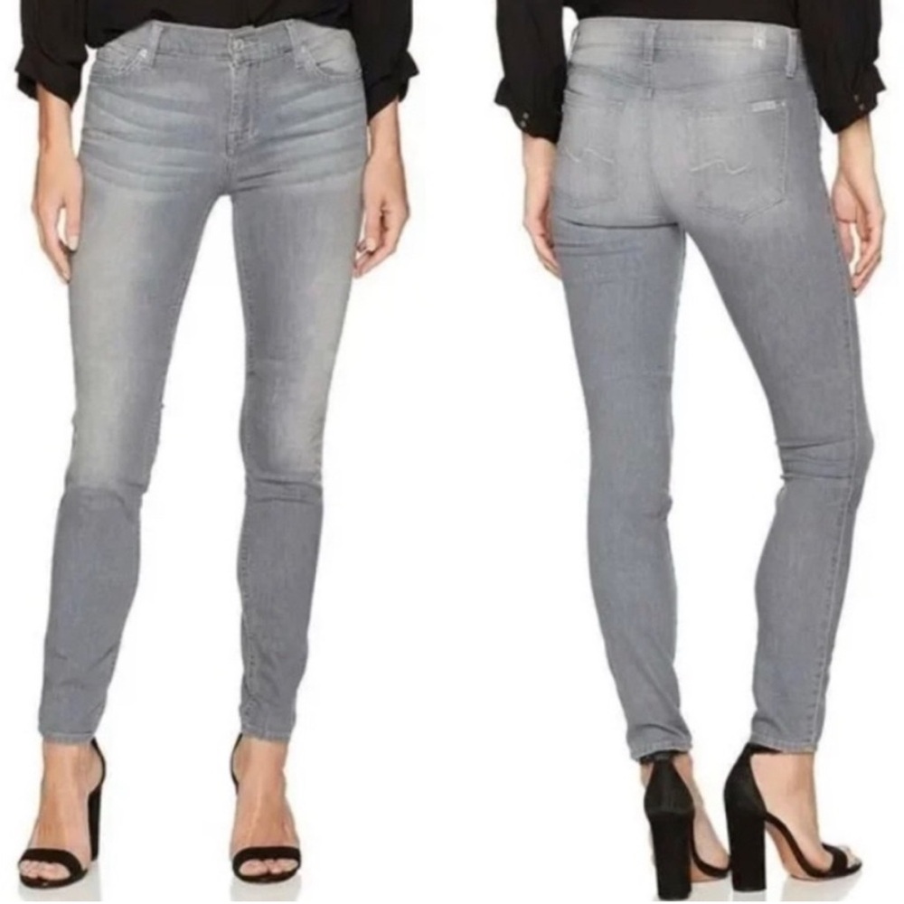 7 For All Mankind Gray Skinny Jeans